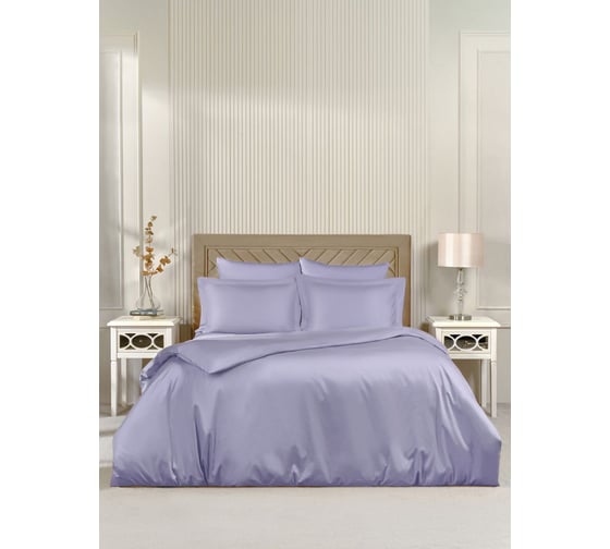 Комплект постельного белья Arya Home Arya Vip из однотонного сатина 1.5 спальный 160x220 cм сиреневый 8680943244345 1