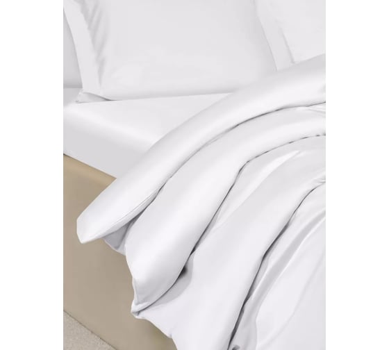 Комплект постельного белья Arya Home Arya Vip из однотонного сатина Семейный 160x220 cм белый 8680943231048