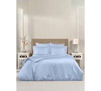 Комплект постельного белья Arya Home Arya Vip из однотонного сатина Семейный 160x220 cм светло-синий 8680943231130