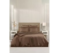 Комплект постельного белья Arya Home Arya Vip из однотонного сатина 1.5 спальный 160x220 cм темно-коричневый 8680943244321