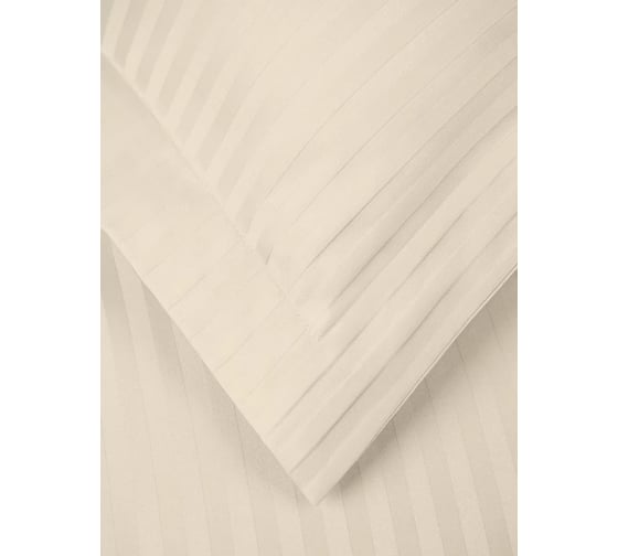 Комплект постельного белья Arya Home Arya Vip из страйп сатина 2 спальный 200x220 cм кремовый 8680943244369