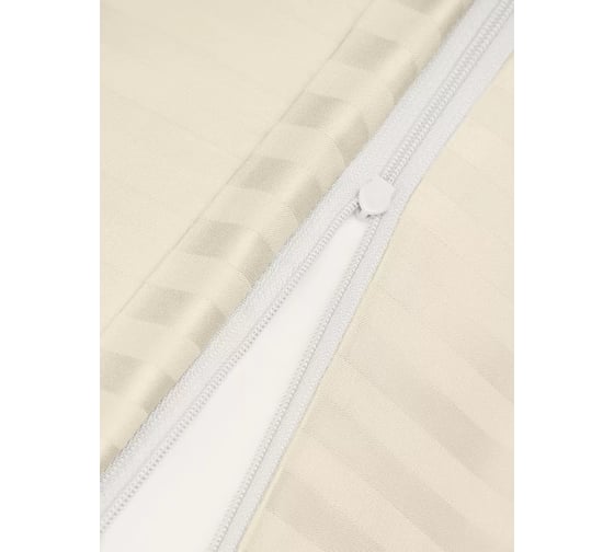 Комплект постельного белья Arya Home Arya Vip из страйп сатина 2 спальный 200x220 cм кремовый 8680943244369