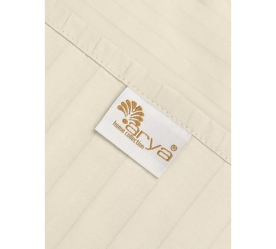 Комплект постельного белья Arya Home Arya Vip из страйп сатина 2 спальный 200x220 cм кремовый 8680943244369