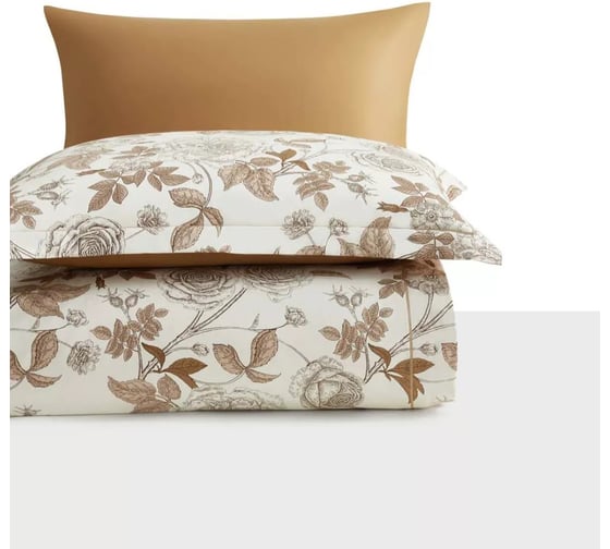 Комплекты постельного белья Arya Home из сатина Arya Exclusive 1.5 спальный 160x220 cм Cherish белый, светло-коричневый 8680943246936