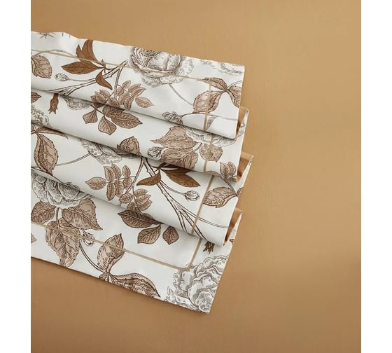 Комплекты постельного белья Arya Home из сатина Arya Exclusive 1.5 спальный 160x220 cм Cherish белый, светло-коричневый 8680943246936