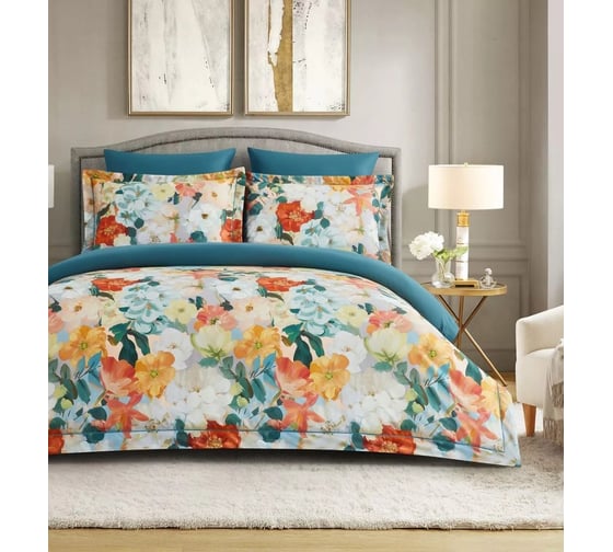 Комплекты постельного белья Arya Home из сатина Arya Exclusive 2 спальный 200x220 cм Sunset синий 8680943246974