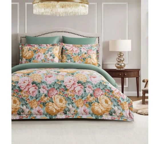 Комплекты постельного белья Arya Home из сатина Arya Exclusive 2 спальный 200x220 cм Charm зеленый 8680943246950