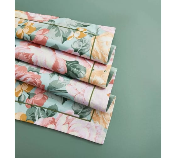 Комплекты постельного белья Arya Home из сатина Arya Exclusive 2 спальный 200x220 cм Charm зеленый 8680943246950
