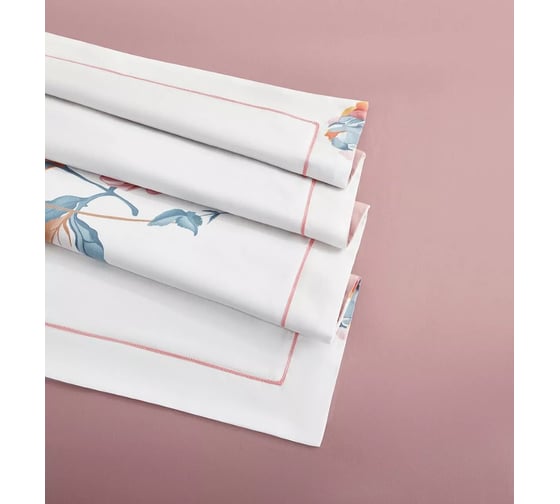 Комплекты постельного белья Arya Home из сатина Arya Exclusive 1.5 спальный 160x220 cм Rainbow белый, розовый 8680943246899