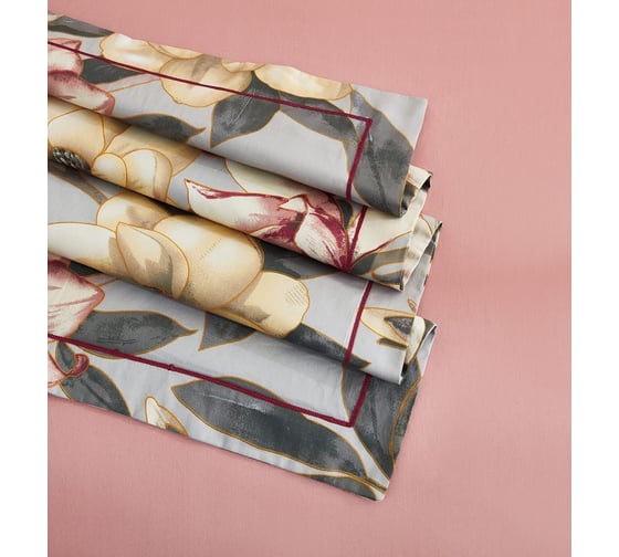 Комплекты постельного белья Arya Home из сатина Arya Exclusive 2 спальный 200x220 cм Claudia розовый, серый 8680943246967