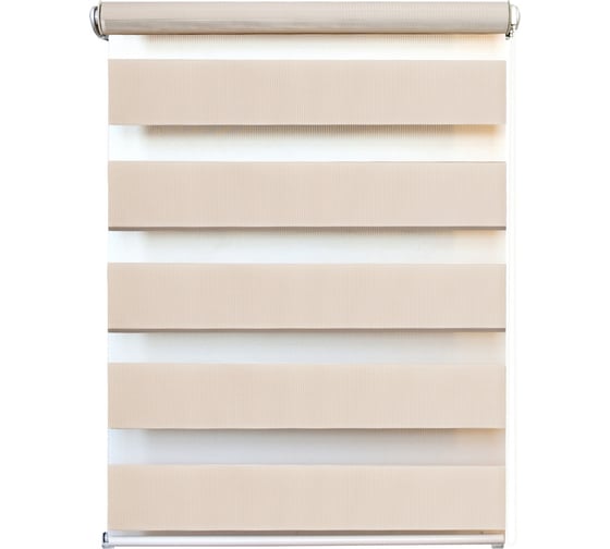 Рулонная штора день-ночь УЮТ КАНЗАС 50х160 см, светло-бежевый УТ000056345 1