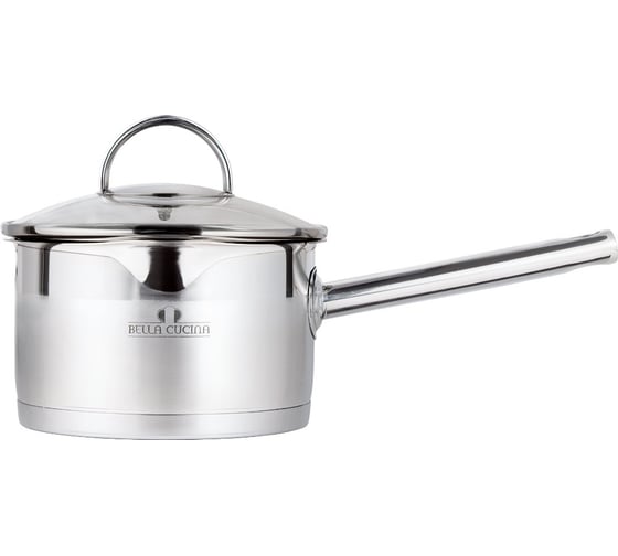 Ковш Bella Cucina BC-2157 из нержавеющей стали со стеклянной крышкой Marino 16x9 см, 2 л 2157-BC 1