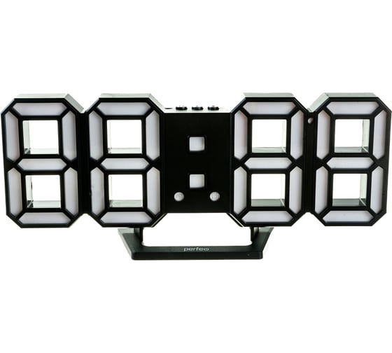 LED часы-будильник Perfeo LUMINOUS 2 черный корпус, зелёная подсветка 30014754