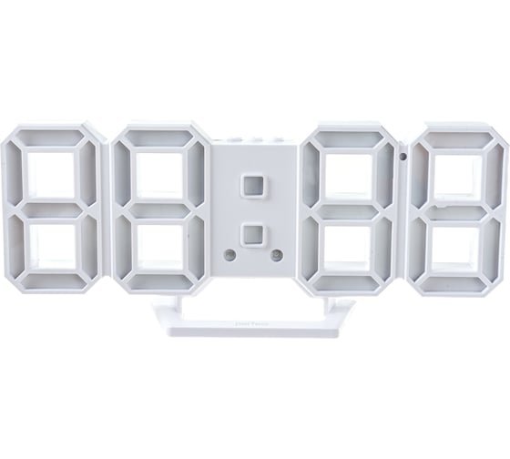 LED часы-будильник Perfeo LUMINOUS 2 белый корпус, красная подсветка 30014751
