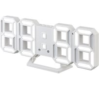 LED часы-будильник Perfeo LUMINOUS 2 белый корпус, белая подсветка 30014749
