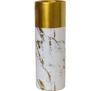 Декоративная ваза Вещицы Цилиндр, 105х105х300 мм, белый, золотой Cha30