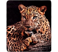 Плед Arya Home Arya Chita с принтом 200x220, черный 8680943247193