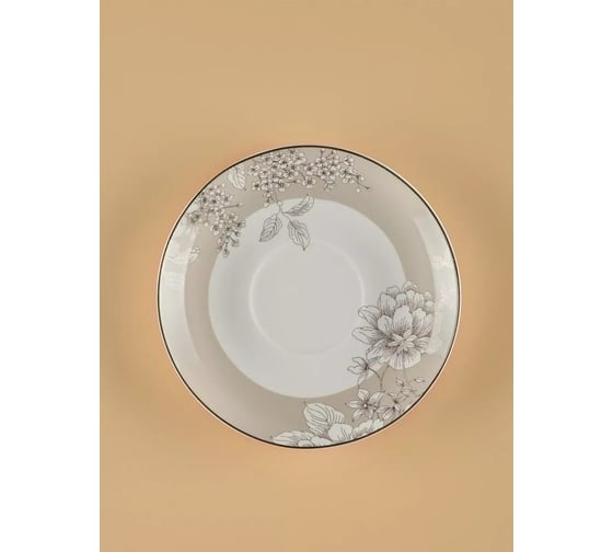 Чайный набор Arya Home Arya из костяного фарфора, 12 предметов, Selena белый, золотой 8680943243249