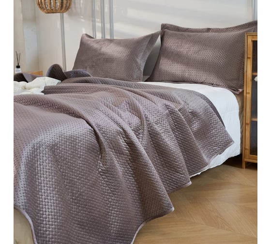 Покрывало Arya Home Arya Ultrasonic Sophia бархат 250x260 Визон 8680943235268