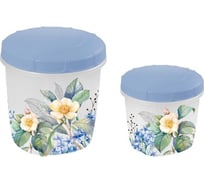 Набор банок для хранения продуктов Полимербыт Цветущий сад, 2шт (0,5+1л) 435781800