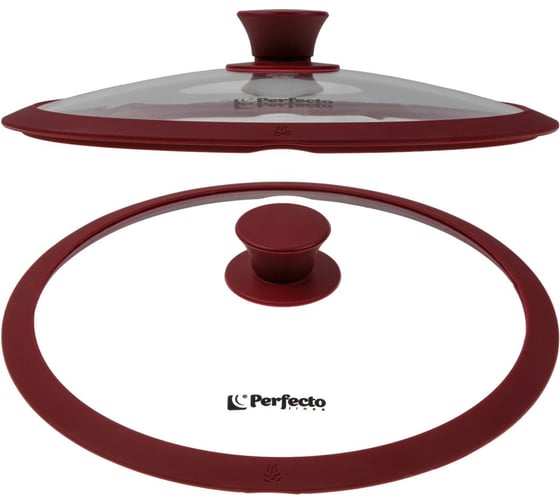 Крышка стеклянная PERFECTO LINEA 240 мм, с силиконовым ободом, круглая, BURGUNDY, 25-024321 1