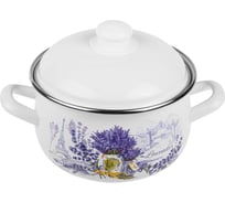 Кастрюля стальная эмалированная PERFECTO LINEA 3.8 л, серия Букет лаванды, 50-360958