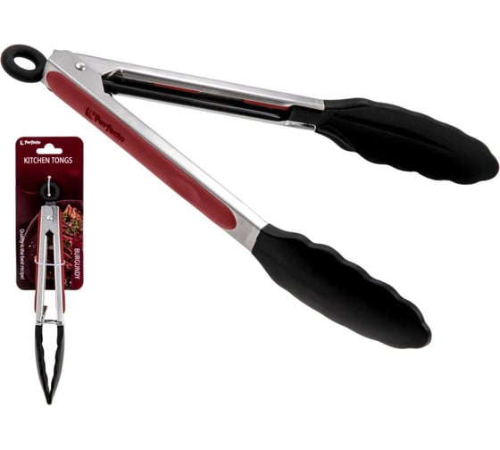 Щипцы кулинарные PERFECTO LINEA силиконовые, 23 см, BURGUNDY, 21-010006