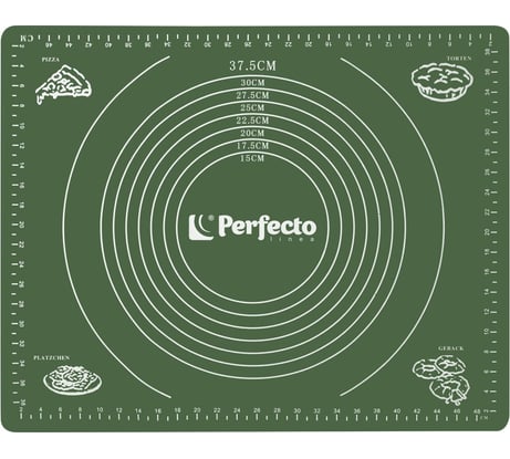 Коврик для теста с мерными делениями PERFECTO LINEA силиконовый, 50x40 см, NATURAL GREEN, 23-504013