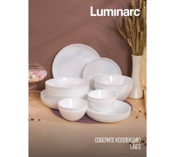 Обеденная тарелка LUMINARC ЛАЙНЗ 25 см Q1895