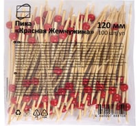 Пики для канапе бамбуковые ОФИСМАГ Жемчужина Красная 12 см, 100 шт, КП, 139418 700674