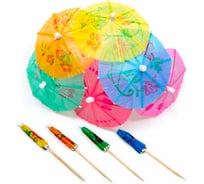 Пики для канапе ОФИСМАГ Зонтик бамбуковые, 10 см 100 шт, КП 140239 700681