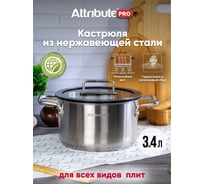 Кастрюля Attribute ARGENTO 3.4 л, 20 см, индукция ASA003