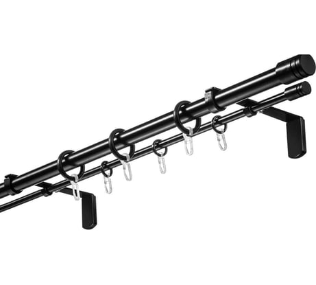 Карниз Арт-Декор двухрядный, 200 см, D20+D10, NEО металлический, чёрный 4610011790911