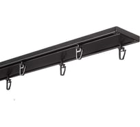 Карниз Арт-Декор Атлант двухрядный, металлический, потолочный, настенный, СОСТАВНОЙ, 320 см, чёрный матовый 4610011790683
