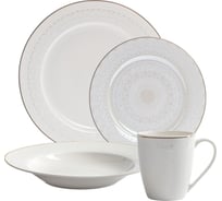 Набор столовый фарфоровый FIORETTA WHITE LACE на 4 персоны (16 предметов) TDS676-ECOM
