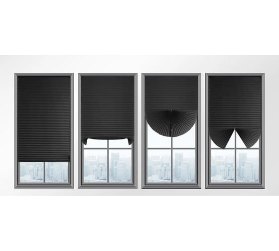 Жалюзи плиссе DIVINO DelDecor Черный, 90x190 см PL-90-002 1