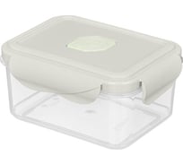 Контейнер для продуктов герметичный прямоугольный Phibo с клапаном, ECO STYLE, 0.5л, светло-серый 433121230