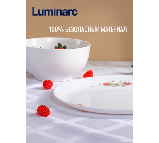 Набор тарелок обеденных LUMINARC DIWALI NEO ROMANCE PINK 4 шт., 25 см V9378-4ECOM