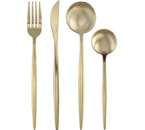 Набор столовых приборов Liberty Jones Globe, золотистые матовые, 16 предметов LJ0000384
