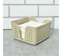 Салфетница МУЛЬТИДОМ Лофт 15 см, квадратная (латте) 650 020