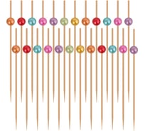 Шпажки для канапе МУЛЬТИДОМ Яркие бусинки набор 24 шт, длина 12 см VL80-590