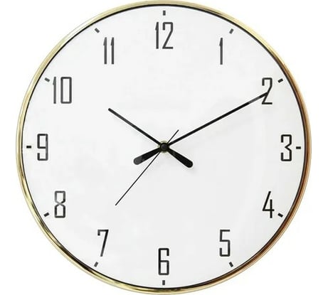 Часы настенные Apeyron круглые, цвет корпуса золотой, металл, Ø33см/ ML200915