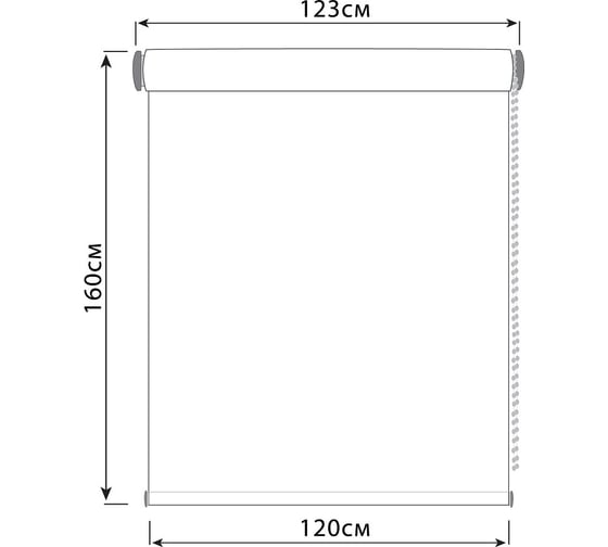 Однотонная рулонная штора DDA серая 120х170 см 68438