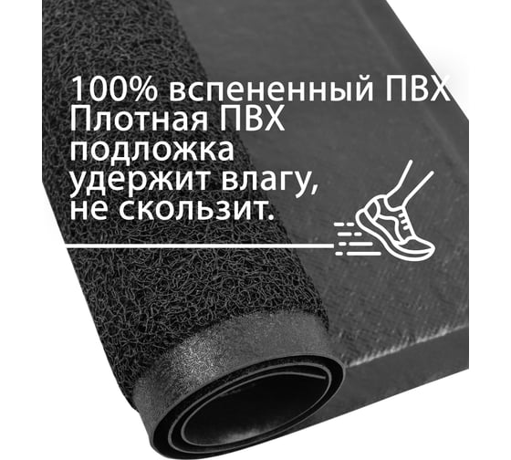 Придверный пористый коврик ComeForte Spaghetti 50х80 см черный SPM-04