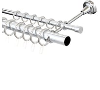 Двухрядный карниз Peora диаметр 28 мм, открытый кронштейн, цвет хром, размер 160 см 57427