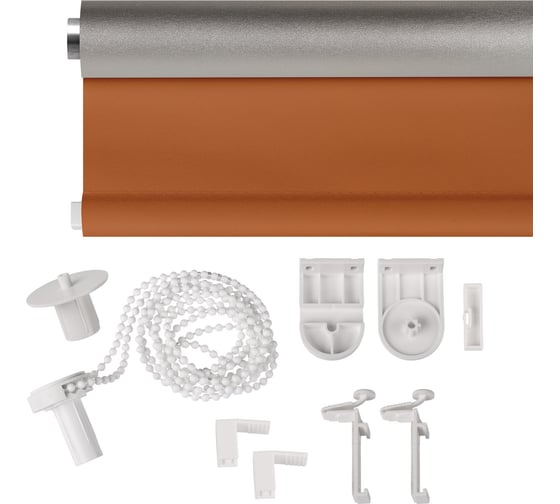 Рулонная штора PRAKTO Blackout Silver 100х160см оранжевый 7794854