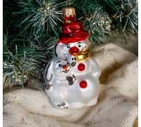 Ёлочное украшение Снеговик с зайцем Сималенд 4422284