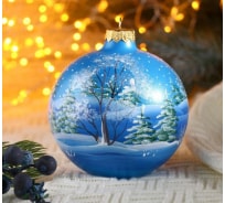 Ёлочный шар Сималенд Снежный лес d-10 см, ручная роспись 5227215