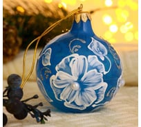 Ёлочный шар Сималенд Хохлома. Царская птица d-5 см, ручная роспись, красно-золотой 7304110