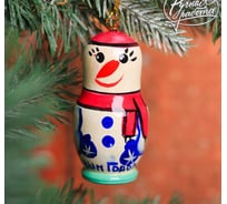 Елочная игрушка Сималенд Снеговик в розовой шапке 4677129